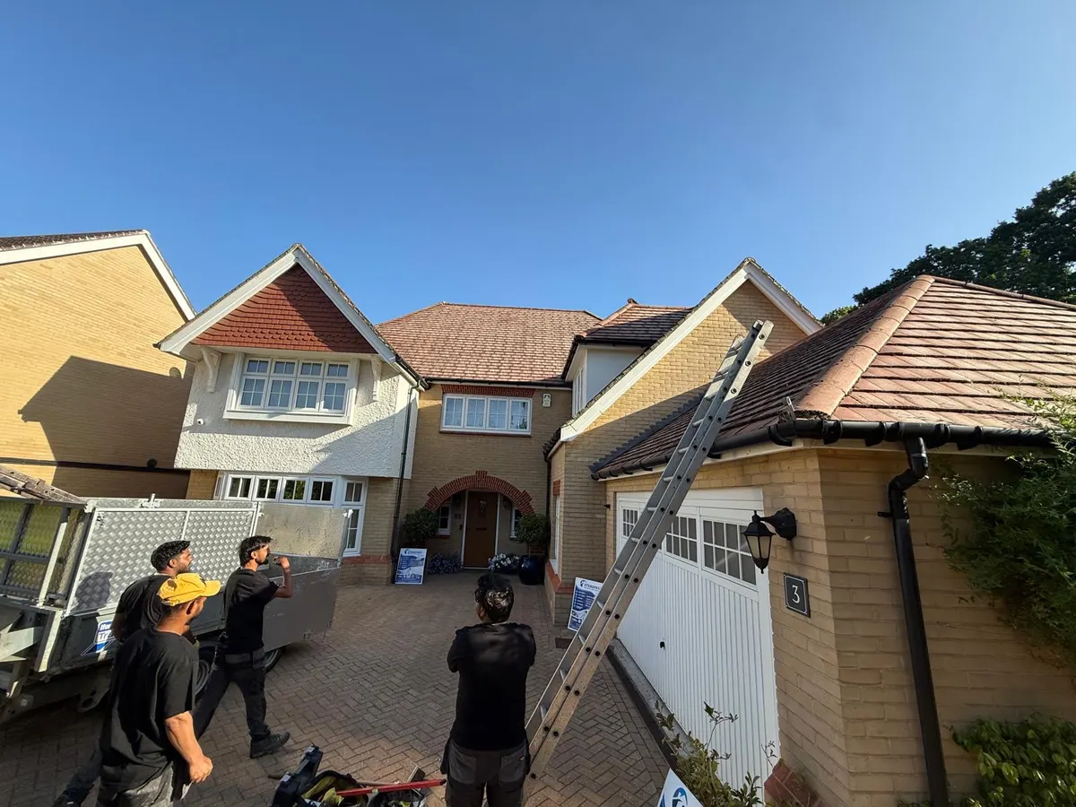 The Steadfast team re-roofing a garage in Kent